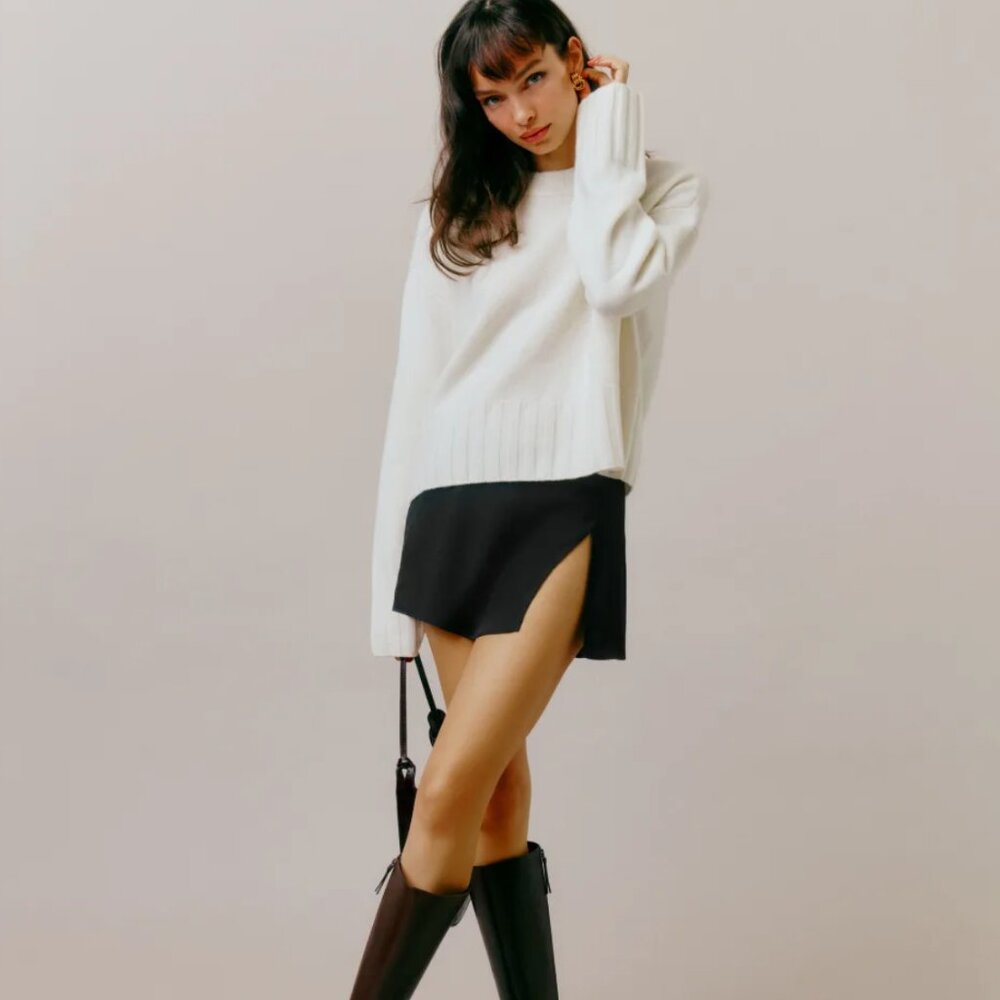 REFORMATION Margot Skirt in Black size